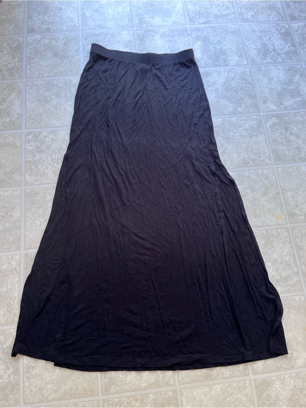 Garage Black Maxi Skirt Stretchy With Side Slits Size Small